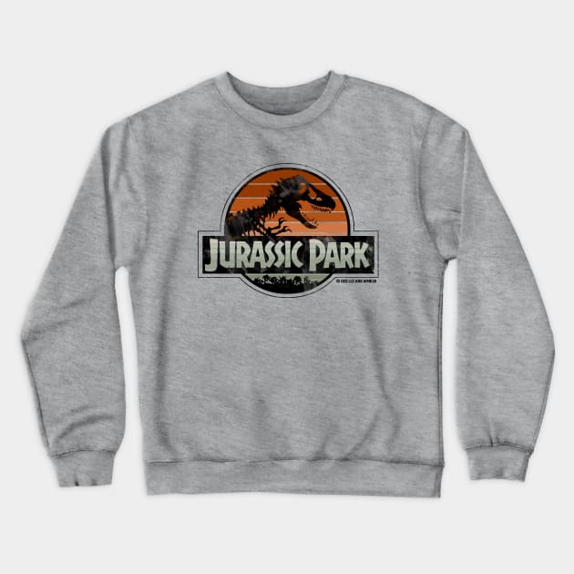 Jurassic logo Minimalistic Park Sunset Design Crewneck Sweatshirt by Jurassic Merch